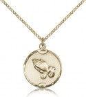 Praying Hands Medal, Gold Filled