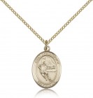 St. Christopher Hockey Medal, Gold Filled, Medium
