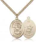 St. Michael Navy Medal, Gold Filled, Large