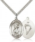 St. Christopher Paratrooper Medal, Sterling Silver, Large