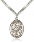 St. Meinrad of Einsideln Medal, Sterling Silver, Large