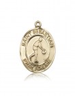 St. Sebastian Basketball Medal, 14 Karat Gold, Large