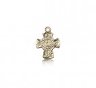 5 Way Cross Pendant, 14 Karat Gold