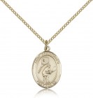 St. Christopher Tennis Medal, Gold Filled, Medium