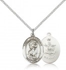 St. Christopher Army Medal, Sterling Silver, Medium