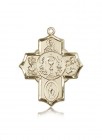 5 Way Cross Pendant, 14 Karat Gold