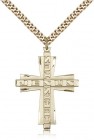 Jesus Christus Cross Pendant, Gold Filled