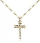Nail Crucifix Pendant, Gold Filled