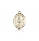 St. Christopher Softball Medal, 14 Karat Gold, Medium