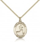 St. Christopher Track and Field Medal, Gold Filled, Medium