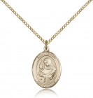 St. Clare of Assisi Medal, Gold Filled, Medium
