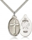 National Guard Cross Pendant, Sterling Silver
