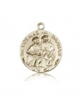Sts. Cosmos and Damian Medal, 14 Karat Gold