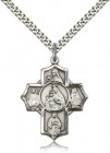 Mt Carmel 4 Way Cross Pendant, Sterling Silver