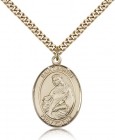 St. Agnes of Rome Medal, Gold Filled, Large