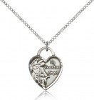 Guardian Angel Heart Medal, Sterling Silver