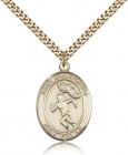 St. Christopher Track and Field Medal, Gold Filled, Large
