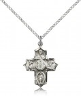 4 Way Cross Pendant, Sterling Silver