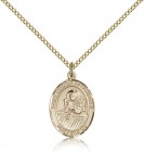 St. Lidwina of Schiedam Medal, Gold Filled, Medium