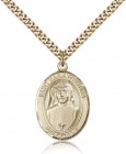 St. Maria Faustina Medal, Gold Filled, Large
