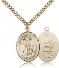 Guardian Angel Navy Medal, Gold Filled, Large