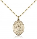 St. Gertrude of Nivelles Medal, Gold Filled, Medium