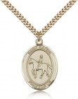 St. Kateri Equestrian Medal, Gold Filled, Large