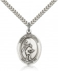 St. Sebastian Tennis Medal, Sterling Silver, Large