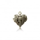 Heart of Jesus Cross Pendant, 14 Karat Gold