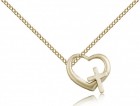 Heart Cross Pendant, Gold Filled