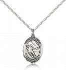 St. Sebastian Hockey Medal, Sterling Silver, Medium