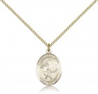 St. Sebastian Soccer Medal, Gold Filled, Medium