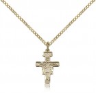 San Damiano Crucifix Pendant, Gold Filled