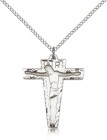 Primative Crucifix Pendant, Sterling Silver
