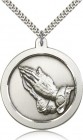 Praying Hand Medal, Sterling Silver