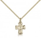 5 Way Cross Chalice Medal, Gold Filled