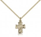 5 Way Cross Pendant, Gold Filled