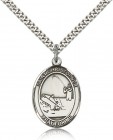 St. Christopher Fishing Medal, Sterling Silver, Large