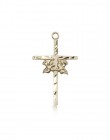 Doves Cross Pendant, 14 Karat Gold