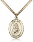 St. Rita Baseball Medal, Gold Filled, Large
