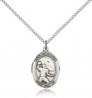 St. Sebastian Football Medal, Sterling Silver, Medium
