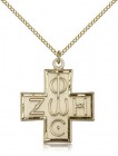 Light and Life Cross Pendant, Gold Filled