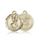 St. Christopher Navy Medal, 14 Karat Gold