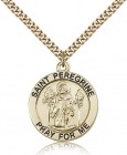 St. Peregrine Medal, Gold Filled