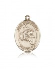 St. Christopher Motorcycle Medal, 14 Karat Gold, Large