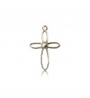 Loop Cross Pendant, 14 Karat Gold