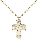 4 Way Cross Pendant, Gold Filled
