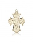 Christine Cross Pendant, 14 Karat Gold