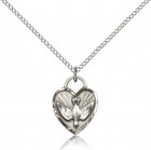 Confirmation Heart Medal, Sterling Silver
