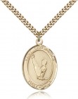 St. Christopher Gymnastics Medal, Gold Filled, Large